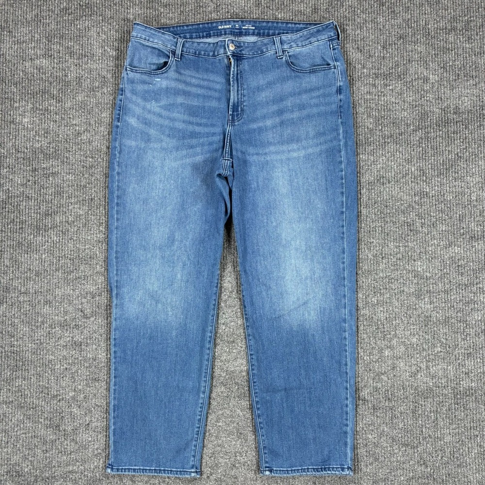 Old Navy High Rise Wow Loose Jeans Womens Size 20 Long Blue Denim Stretch